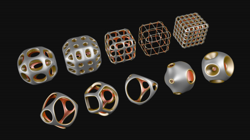 Sci-Fi Polyhedron Geometries Collection R1 Modelo 3D .c4d .max .obj .3ds .fbx .stl .blend