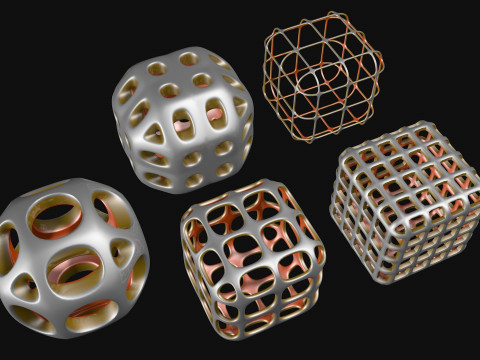 Sci-Fi Polyhedron Geometries Collection R1 Modelo 3D