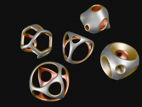 Sci-Fi Polyhedron Geometries Collection R1 Modelo 3D