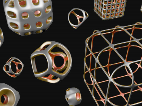 Sci-Fi Polyhedron Geometries Collection R1 Modelo 3D