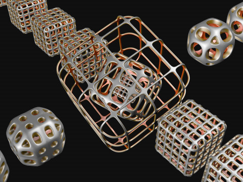 Sci-Fi Polyhedron Geometries Collection R1 Modelo 3D
