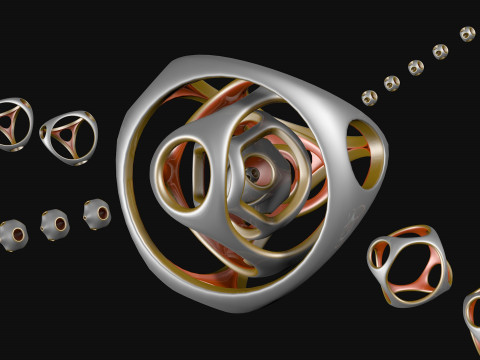 Sci-Fi Polyhedron Geometries Collection R1 Modelo 3D