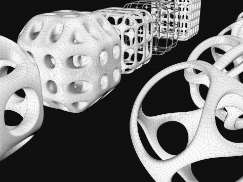 Sci-Fi Polyhedron Geometries Collection R1 Modelo 3D