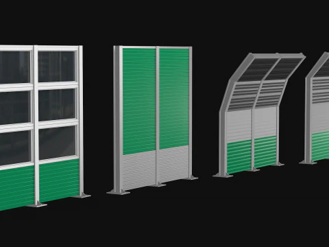 Recinzione fonoassorbente Modello 3D