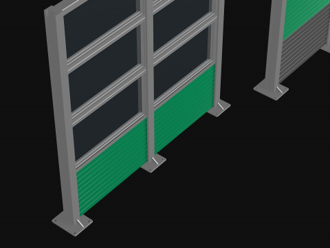 Noise absorbing fencing 3D Модель
