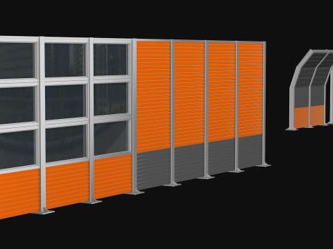 Noise absorbing fencing 3D Модель