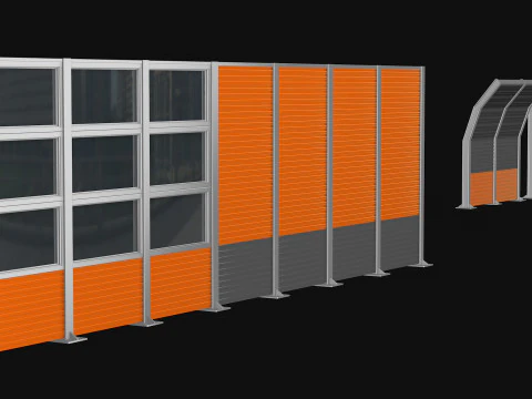 Noise absorbing fencing 3D Model