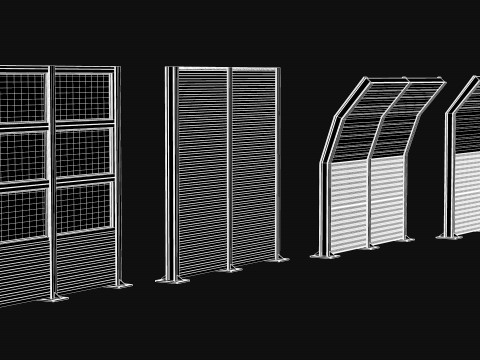 Noise absorbing fencing 3D Модель