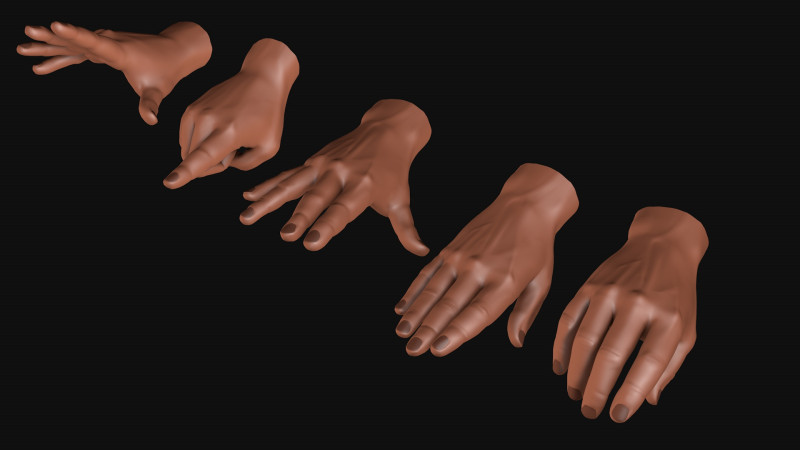Male Hands 5 models R2 Modèle 3D .c4d .max .obj .3ds .fbx .stl .blend