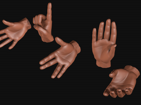 Male Hands 5 models R2 Modèle 3D