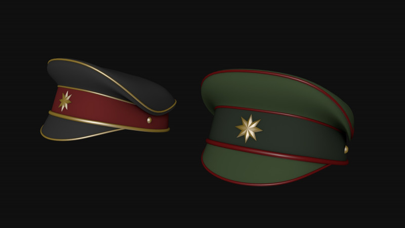 Military cap Police cap Modelo 3D .c4d .max .obj .3ds .fbx .stl .blend 