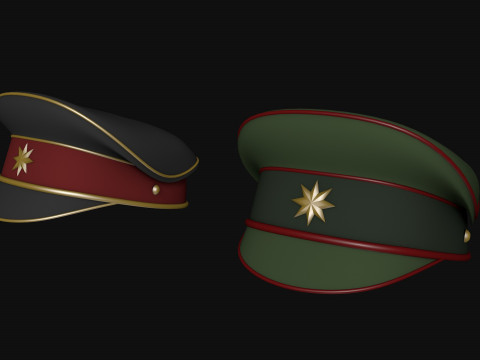 Military cap Police cap Modelo 3D