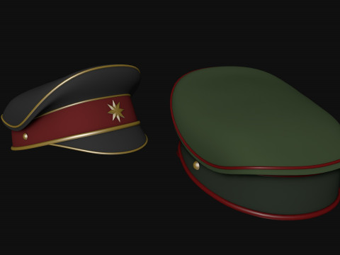 Military cap Police cap Modelo 3D