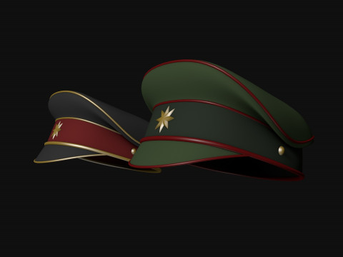 Military cap Police cap Modelo 3D