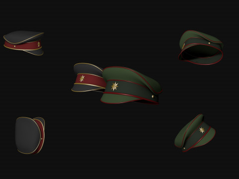 Military cap Police cap Modelo 3D