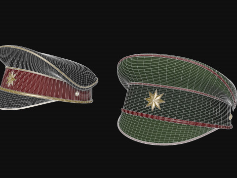 Military cap Police cap Modelo 3D