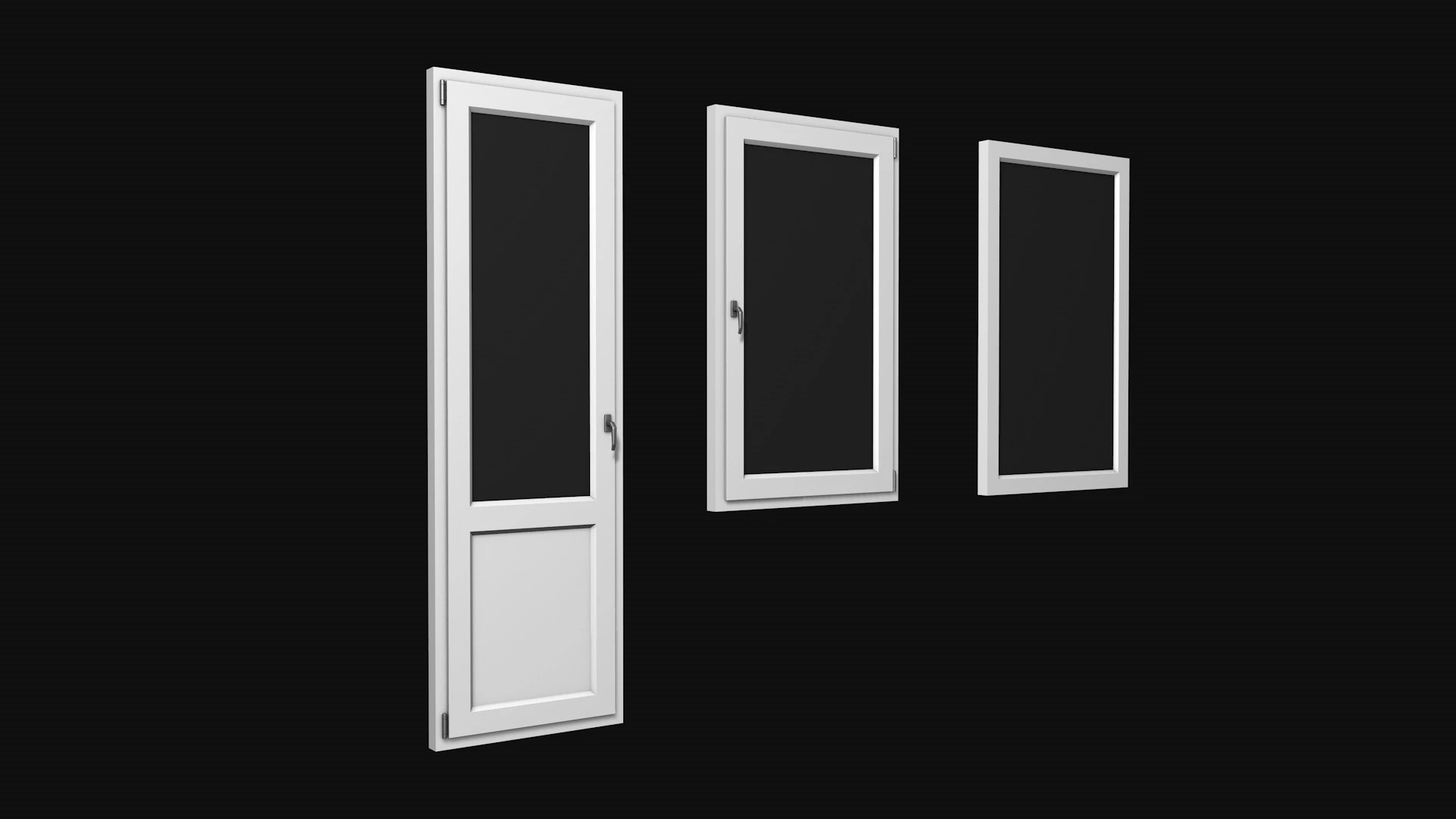 Door and windows 3D Model .c4d .max .obj .3ds .fbx .stl .blend 
