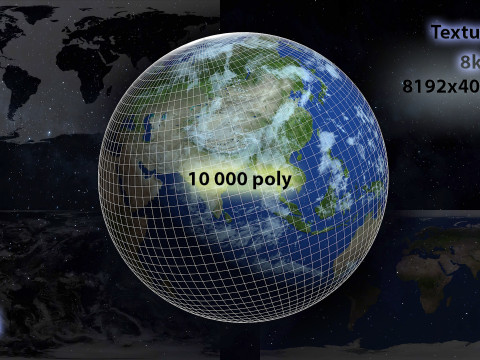 Planet Earth 8k 3D Модель