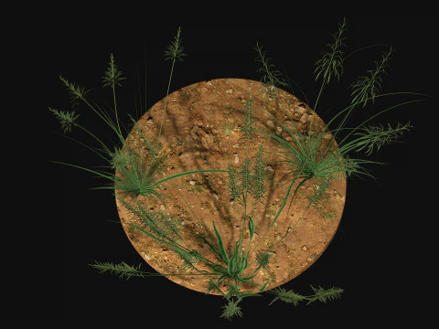 खरपतवार घास लो-पॉली 3D मॉडल