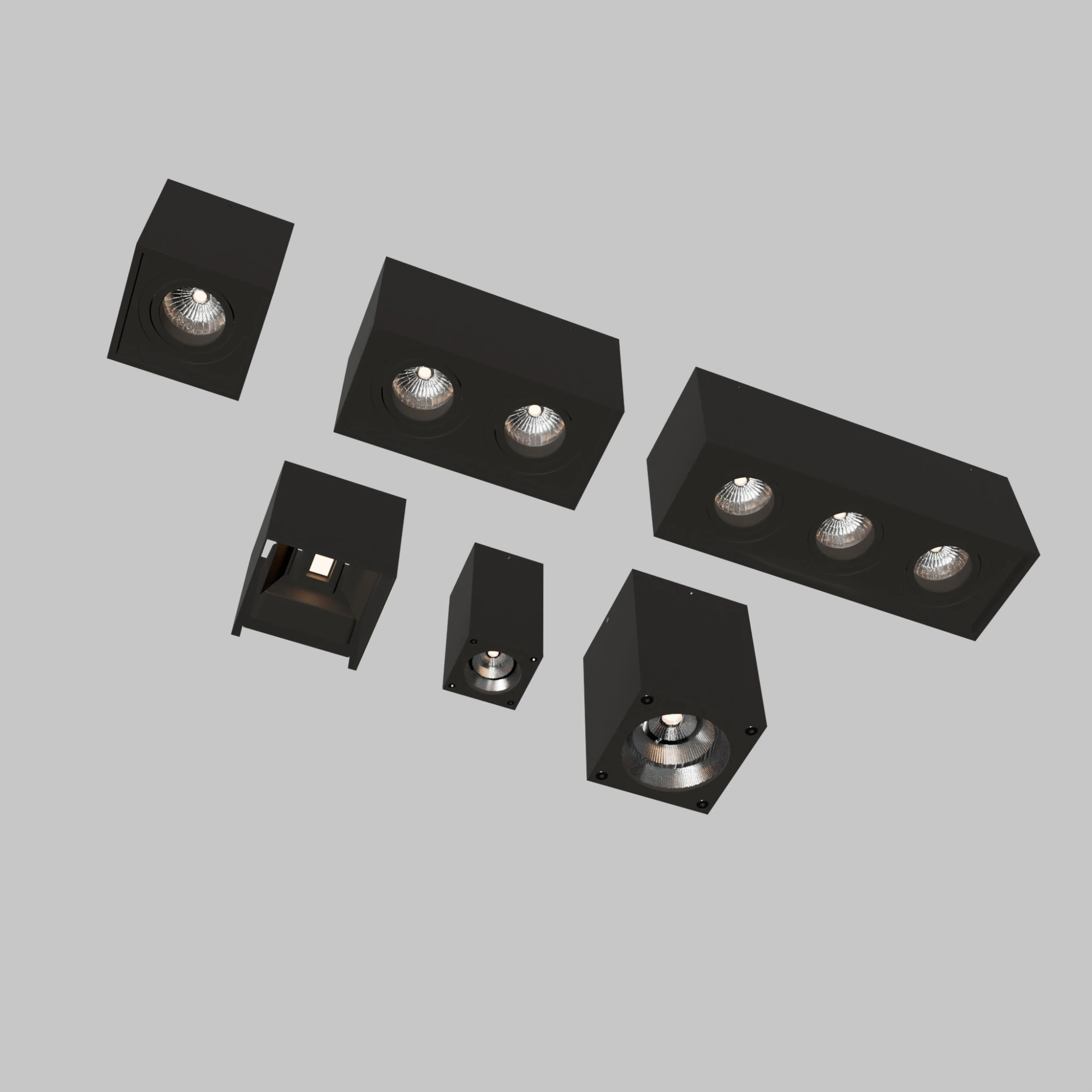 Cole&ccedil;&atilde;o de l&acirc;mpadas Lightinova Boxx Modelo 3D .c4d .max .obj .3ds .fbx .stl .blend 