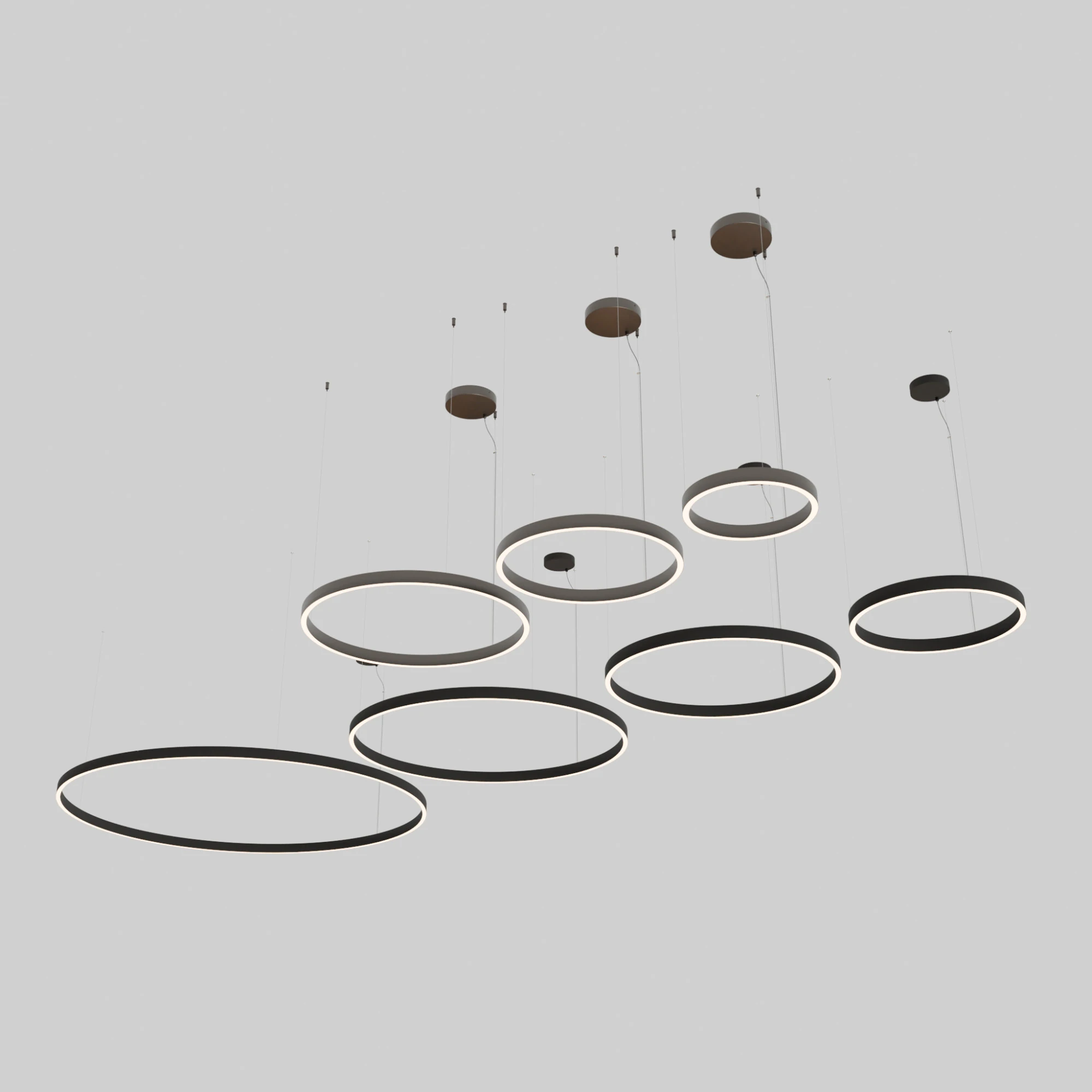 Lightinova Halo Square lamp collection 3D Model .c4d .max .obj .3ds .fbx .stl .blend 