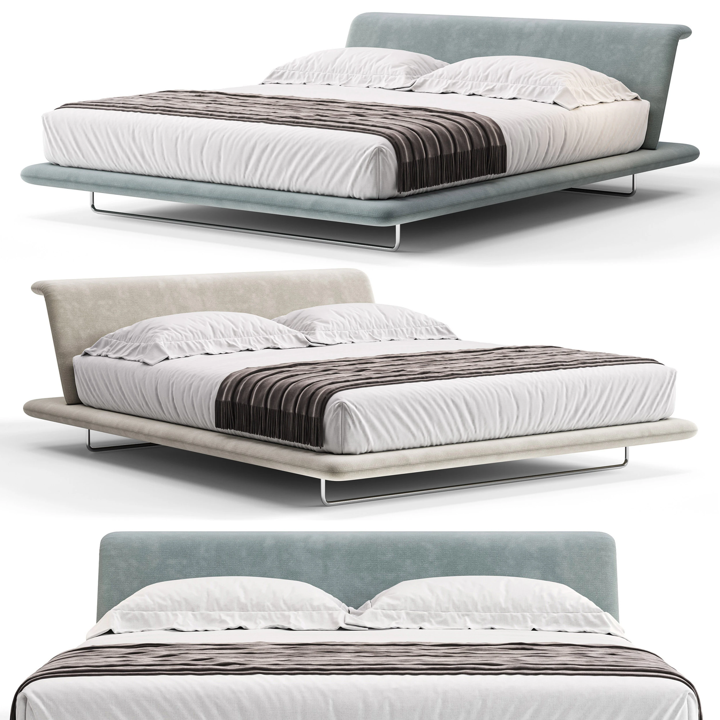 BB ITALIA Siena Bed 3D Model .c4d .max .obj .3ds .fbx .stl .blend 