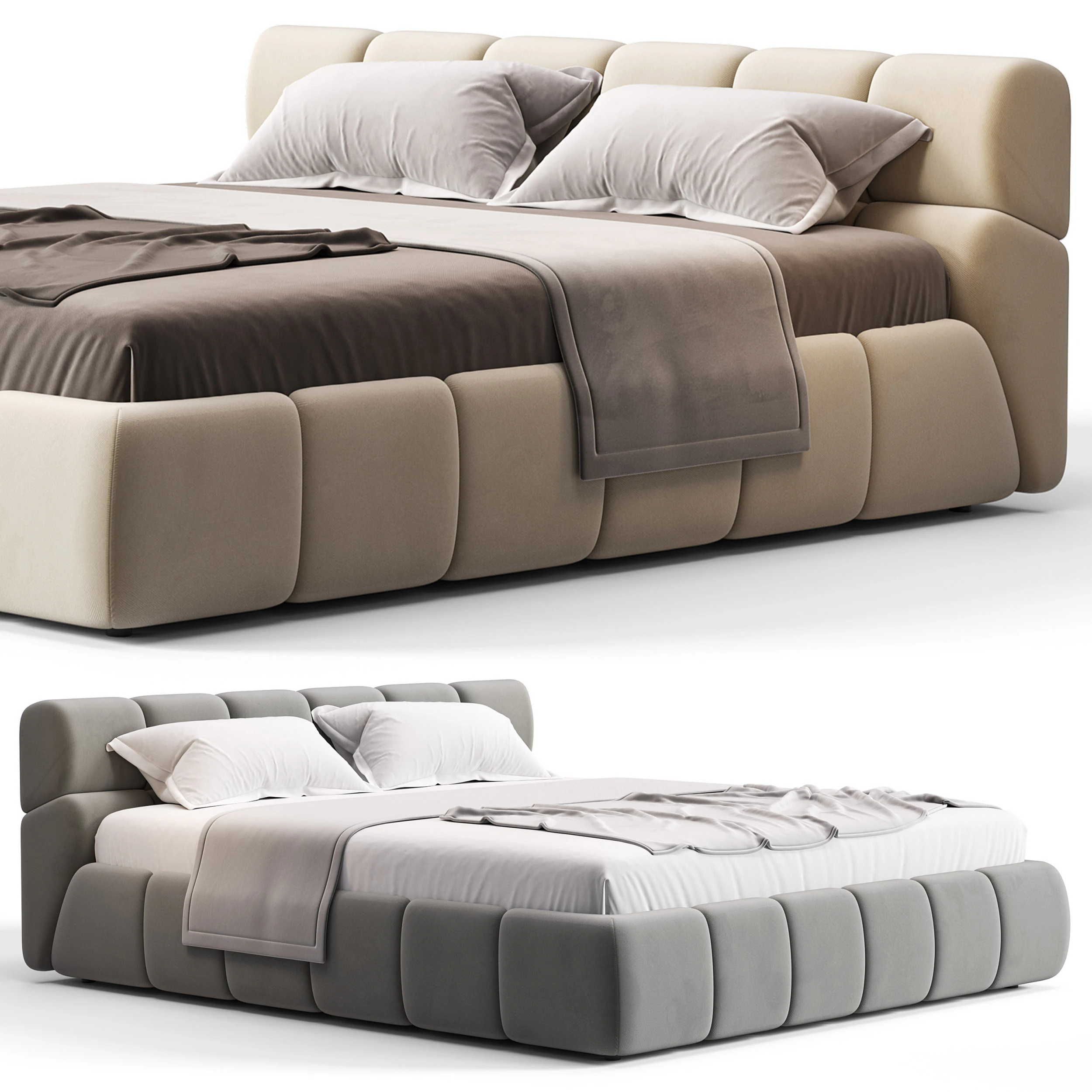 BB ITALIA Tufty Bed 3D Model .c4d .max .obj .3ds .fbx .stl .blend