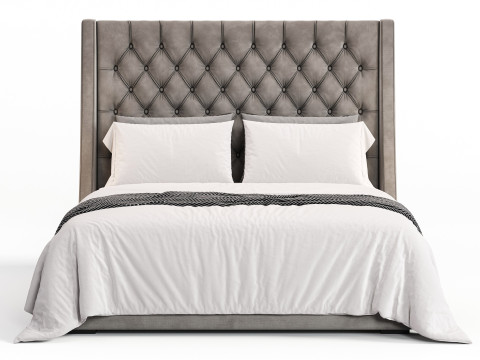 Barron Beds Zoya Grandeur Curved Wingback Bed Frame 3D-Modell