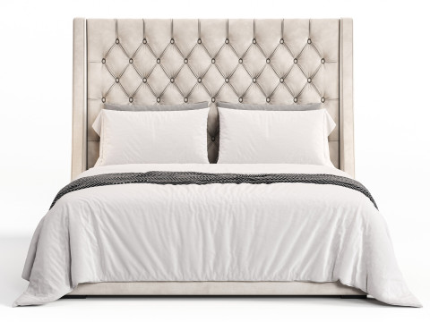 Barron Beds Zoya Grandeur Curved Wingback Bed Frame 3D-Modell