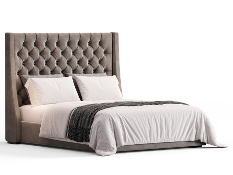 Barron Beds Zoya Grandeur Curved Wingback Bed Frame 3D-Modell