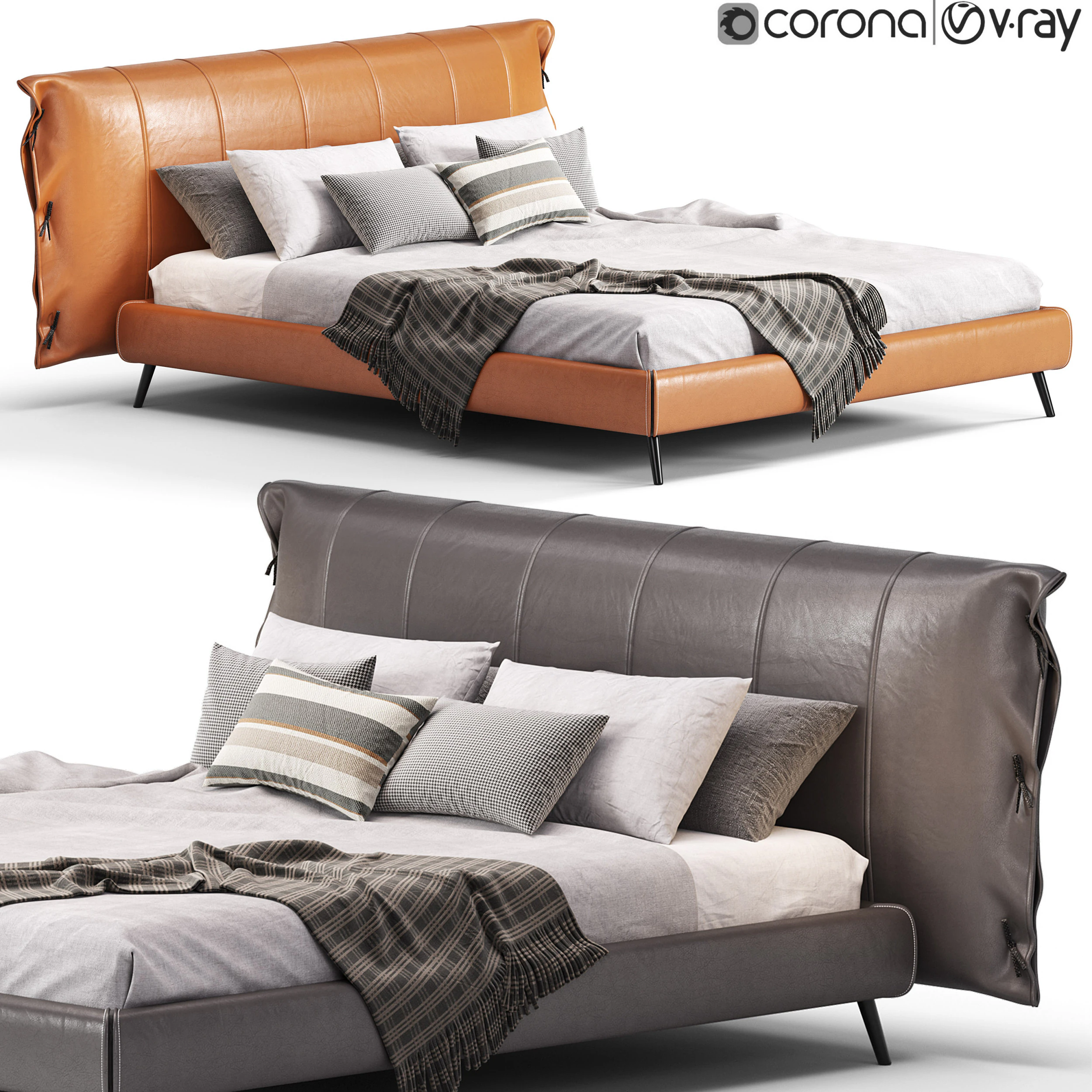 Bonaldo Cuff Bed 3D Model .c4d .max .obj .3ds .fbx .stl .blend 