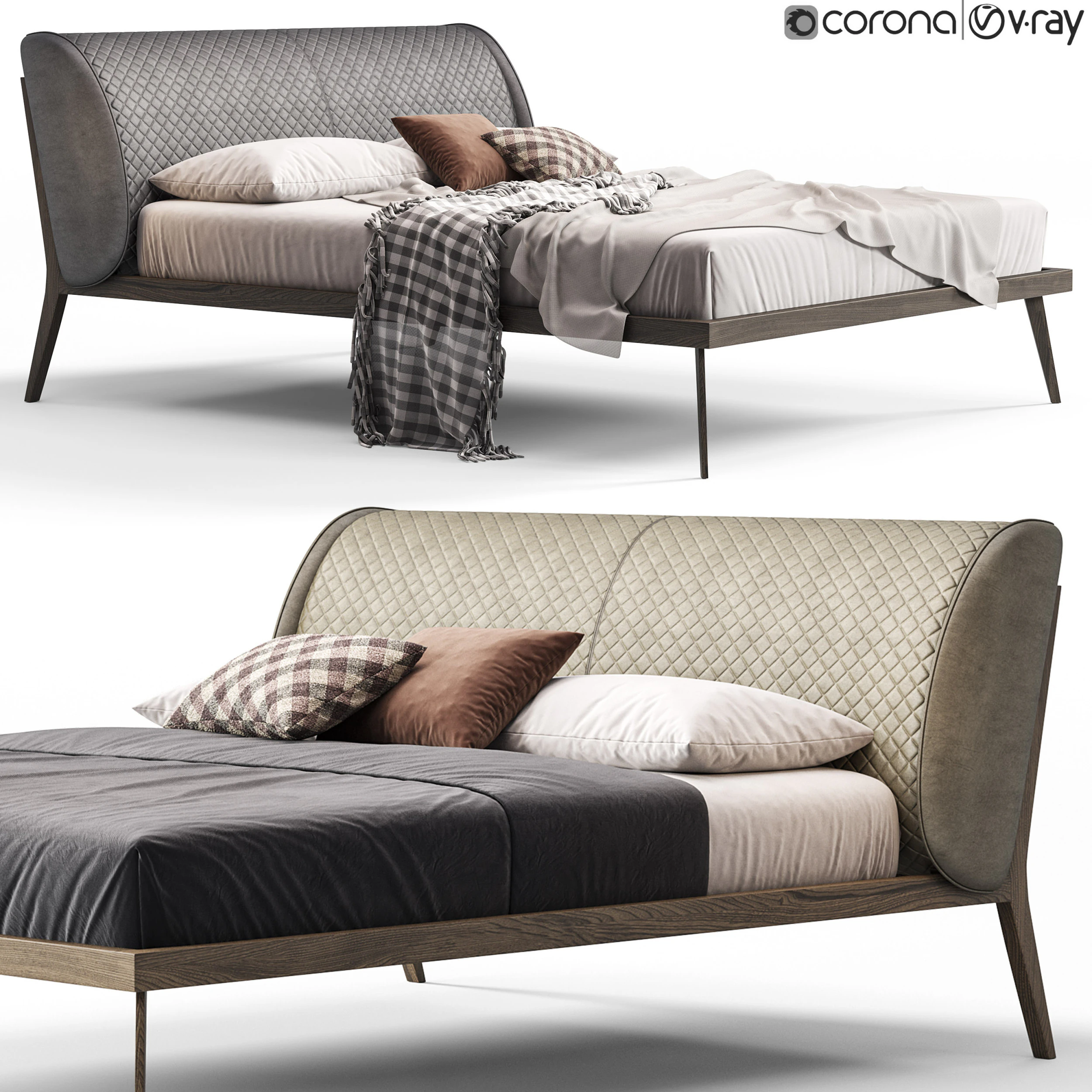 Cattelan Italia AYRTON Bed 3D Model .c4d .max .obj .3ds .fbx .stl .blend 