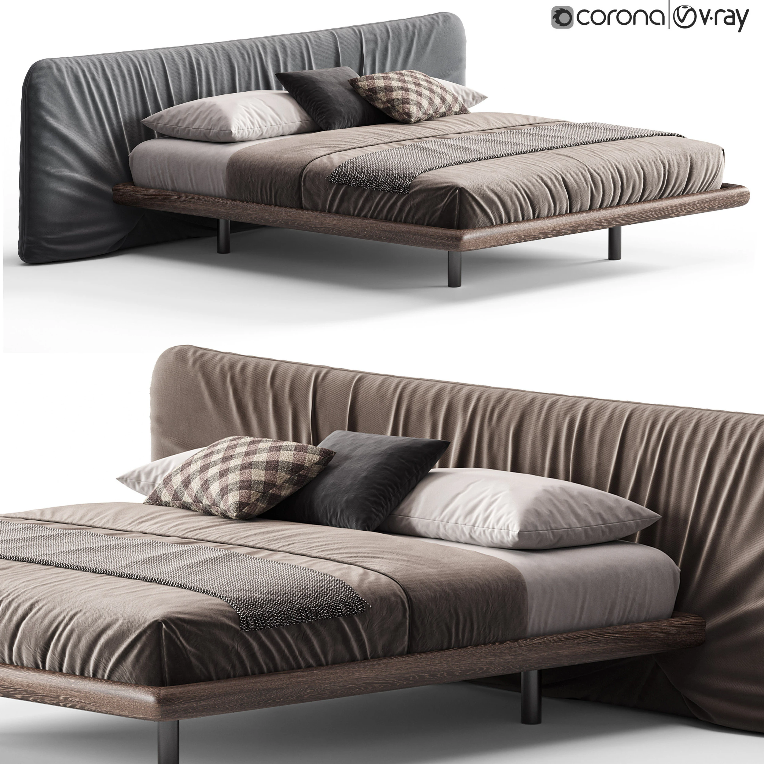 Cattelan Italia Marlon Bed 3D Model .c4d .max .obj .3ds .fbx .stl .blend 