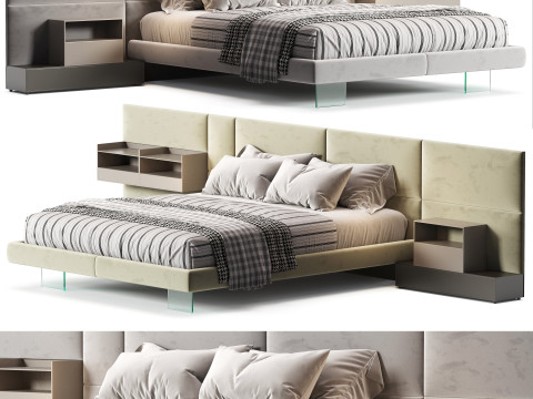 Diotti California Textile Upholstered Bed 3Dモデル