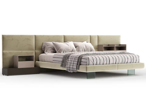 Diotti California テキスタイル布張りベッド 3Dモデル