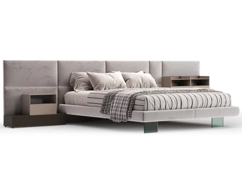 Diotti California テキスタイル布張りベッド 3Dモデル