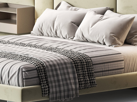 Diotti California Textile Upholstered Bed 3Dモデル
