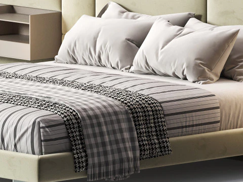 Diotti California テキスタイル布張りベッド 3Dモデル