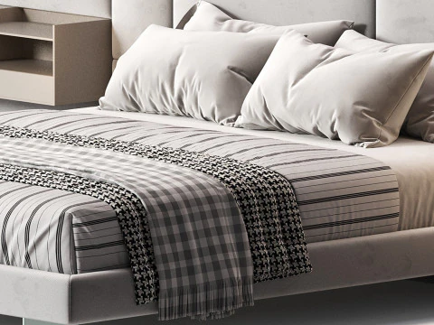 Diotti California テキスタイル布張りベッド 3Dモデル