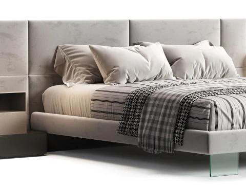 Diotti California テキスタイル布張りベッド 3Dモデル