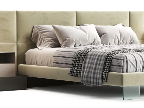 Diotti California テキスタイル布張りベッド 3Dモデル