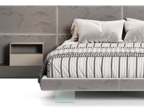 Diotti California Textile Upholstered Bed 3Dモデル