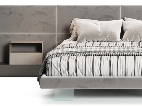 Diotti California テキスタイル布張りベッド 3Dモデル