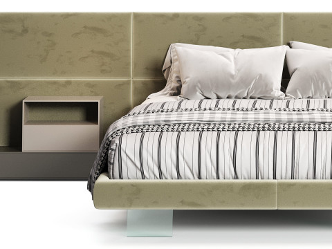 Diotti California Textile Upholstered Bed 3Dモデル