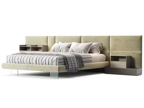 Diotti California テキスタイル布張りベッド 3Dモデル