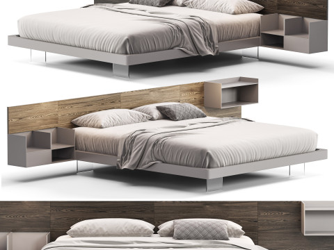 Diotti California Wood Bed Modello 3D