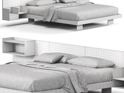 Diotti California Wood Bed Modello 3D