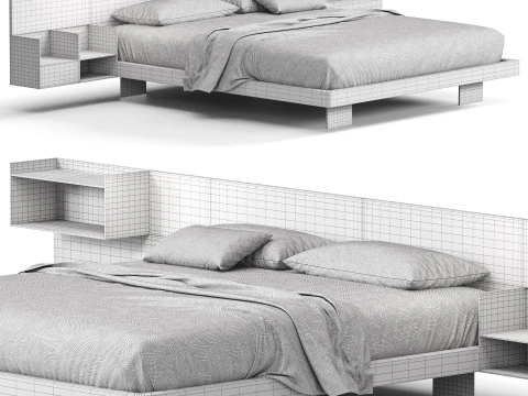 Diotti California Wood Bed 3D Model