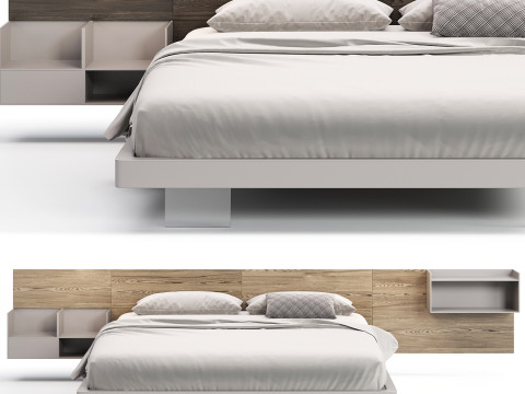 Diotti California Wood Bed Modello 3D