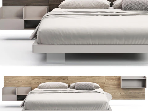 Diotti California Wood Bed 3D Model